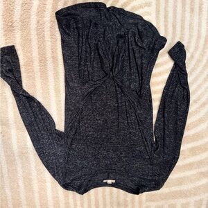 Style & Co. Charcoal Long Sleeve Blouse